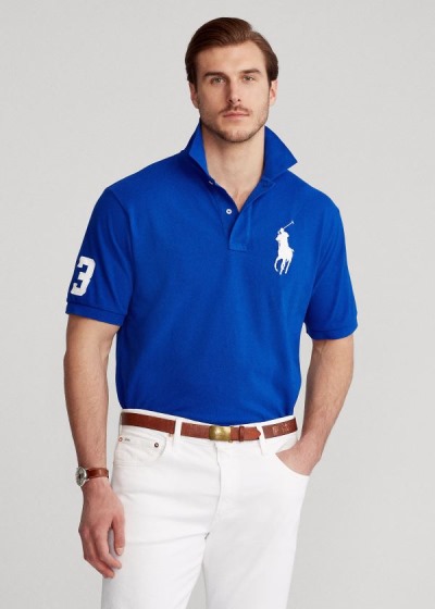 Men's Polo Ralph Lauren Big Pony Mesh Polo Shirts | 568401QFI